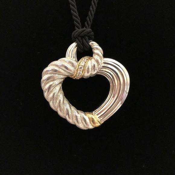 Judith Ripka Sterling CZ Heart Necklace - Picture 2 of 6